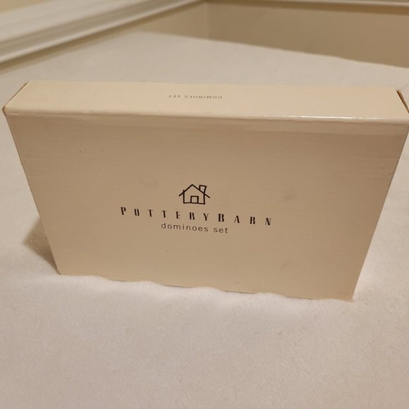 Pottery Barn Games Rare Pottery Barn Metal Silver Dominos Set With